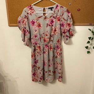 Floral Gray and Pink Dress